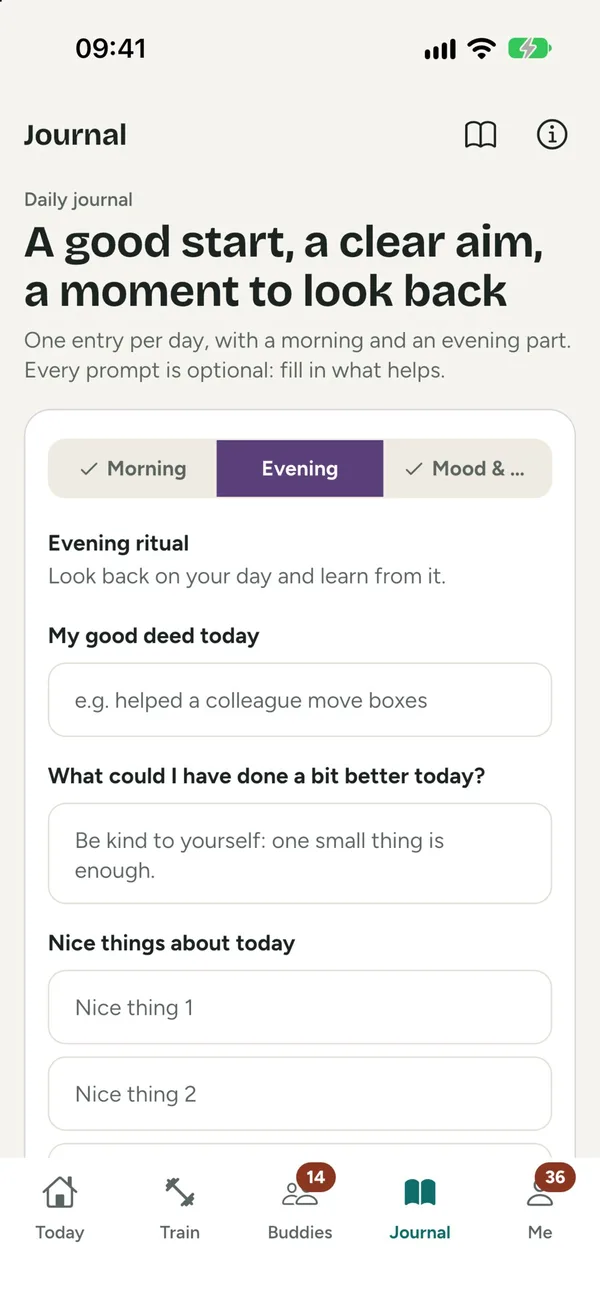 The journal with a morning and an evening part