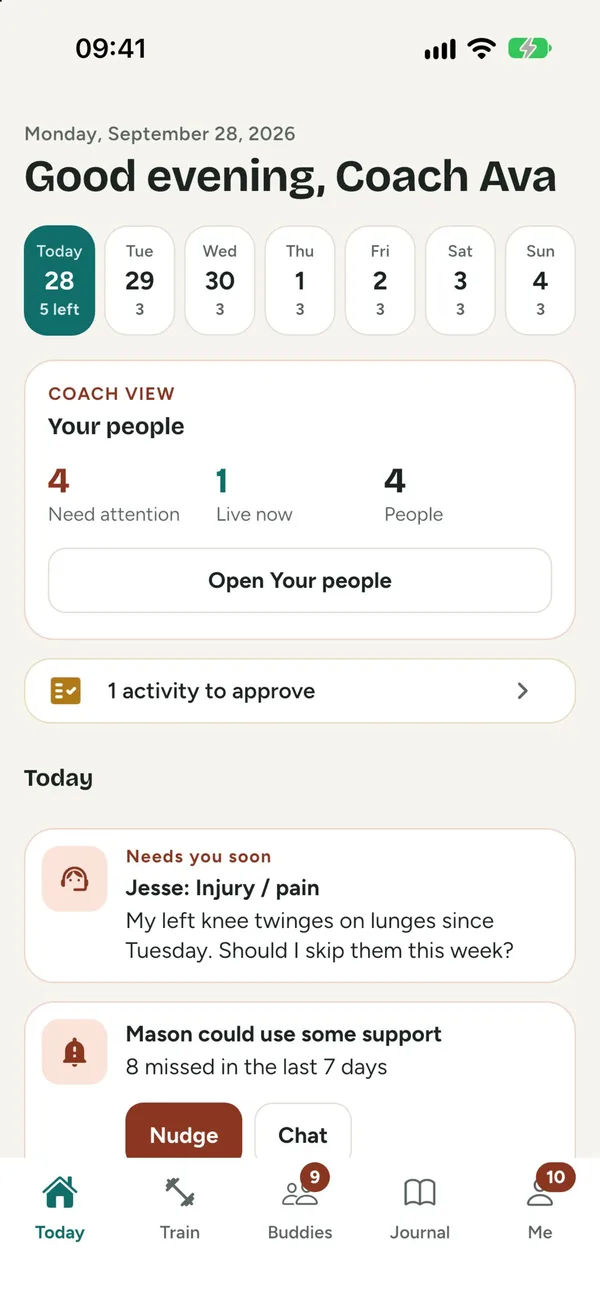 Today for a coach